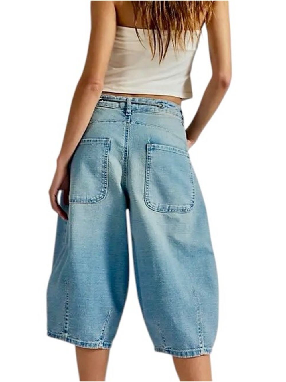 NWT Free People x We The Free Amanda Cropped Barrel Denim Jeans in Amor Waist - Picture 3 of 11